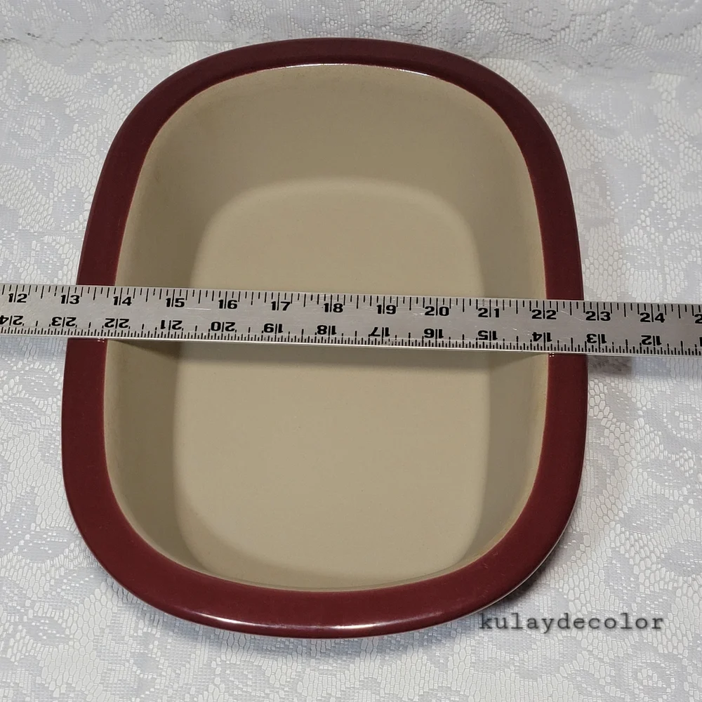 Pampered Chef 3.1 Qt Covered Stoneware Casserole Baking Dish Maroon Burgundy